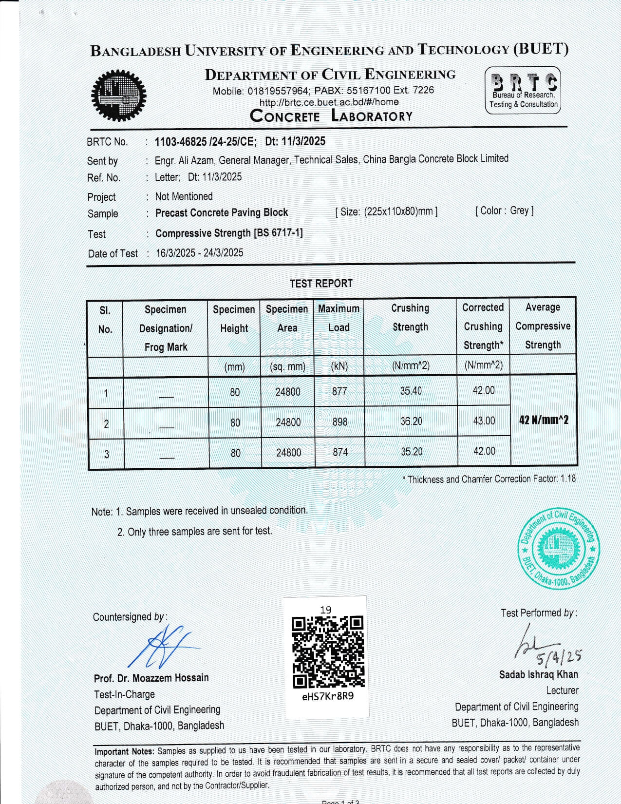 CBC BUET Certificate